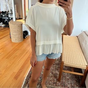 Aritzia Cream Layered Top M